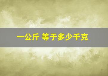 一公斤 等于多少千克